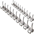Dseap Coat Rack Wall Mount - 38” Long 10-Tri-Hooks Heavy Duty Coat Hanger Rail Wall Hooks for Hanging Coats Hats Clothing Clothes Purse Mudroom Entryway, Chromed, Pack of 2