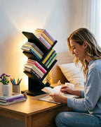 Godferyxin Bookshelf with Liting, Small Bookshelf LED and Desktop Book Shelf
