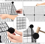 C&AHOME Wire Cube Storage, 12-Cube Storage Organizer Metal, C Grids Storage Bins Shelving, Modular Bookshelf Shelf, Closet Cabinet Ideal for Bedroom, Office 36.6”L x 12.4”W 48.4”H Black