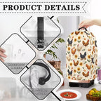Cute Rooster Blender Dust Cover, Stand Mixer or Coffee Maker Appliance Covers with Drawstring, Anti Fingerprint Dust Stain Resistant Blender Cover for Home Kitchen