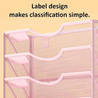 Kuntine.B Wall File Organizer Office Hanging Magazine Holder Wall File Organizer for Office Home (Pink, 5 Tier)