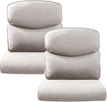 Outdoor Rattan Chair Cushions 2 Packs - Outside High Back Comfortable Thickened Pillow 22x24 with Zipper Cover for Patio Rocking Swivel Chairs Loveseat Sofa – Beige/Crescent