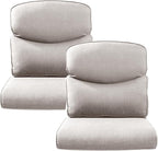 Outdoor Rattan Chair Cushions 2 Packs - Outside High Back Comfortable Thickened Pillow 22x24 with Zipper Cover for Patio Rocking Swivel Chairs Loveseat Sofa – Beige/Crescent