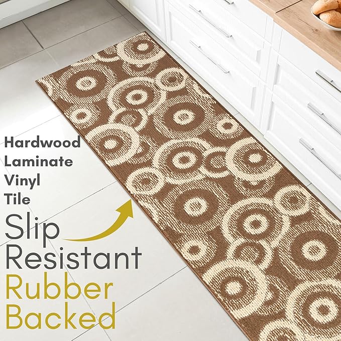 29 ft Extra Long Brown Hallway Runner Rug | Non-Slip & Machine Washable | Custom Cut to Size 2'3" x 29' (Runner) | REMNAZ