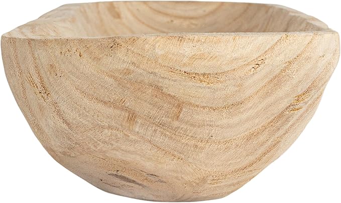 Creative Co-Op Paulownia Wood Oval Bowl | Brown | 22.75" L x 6" W x 3.25" H | (Pack of 4)