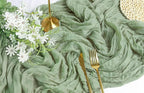 FEXIA 6 Pack Sage Green Table Runner 35x120 Inches for Baby Shower Decoration Gauze Rustic Table Runner for St. Patrick's Day Easter Wedding Party Centerpiece Engagement Bridal Shower Boho Decoration