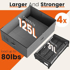 XXXXL 125L Under Bed Storage, Storage Containers with Support & Clear Lid, Support Frame, Underbed Storage Bins for Clothes, Shoes, Blankets, and Toys 2 pack