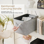 Large Storage Baskets- 15x11x10 inch Storage Bins for Shelves and Closet Organizing, Foldable Fabric Bin for Home Organization Clothes and Laundry (1-Pack, Gray)