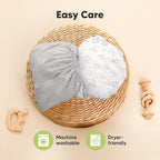 Pack and Play Sheets Fitted - 2-Pack Mini Crib Sheets for Pack N Play Mattress 38x26, Soft & Cozy, Neutral Toddler Playard Bedding, Snug Fitted Mini Baby Crib Mattress Cover Boy, Girl (ABC Land)