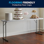 Flash Furniture Kathryn 10 Pack 6-Foot Rectangle Granite White Plastic Folding Training/Seminar Table