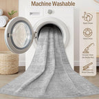5x7 Area Rugs Living Room: Washable Large Vintage Grey Rug Neutral Non-Slip Soft Stain Resistant Indoor Carpet for Bedroom Nursery Dining Room Under Table Bed Home House Office Playroom