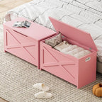 GarveeHome 30 in Storage Chest, Wooden Storage Bench with Safety Hinge, Easy Assembly, Large Shoe Bench for Entryway, Living Room, Bedroom