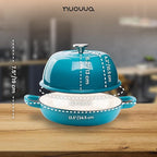 Enamelled Cast Iron Dutch Oven Pot – Dutch Oven For Sourdough Bread Baking – Cast Iron Bread Pot – Blue, 6 Quarts, 26cm – by Nuovva