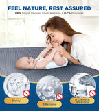 Premium 100% Waterproof Twin Mattress Protector, Breathable Cooling 3D Air Fabric Mattress Cover, Hypoallergenic Noiseless Bed Cover Vinyl Free, 8-21'' Deep Pocket (Gray)
