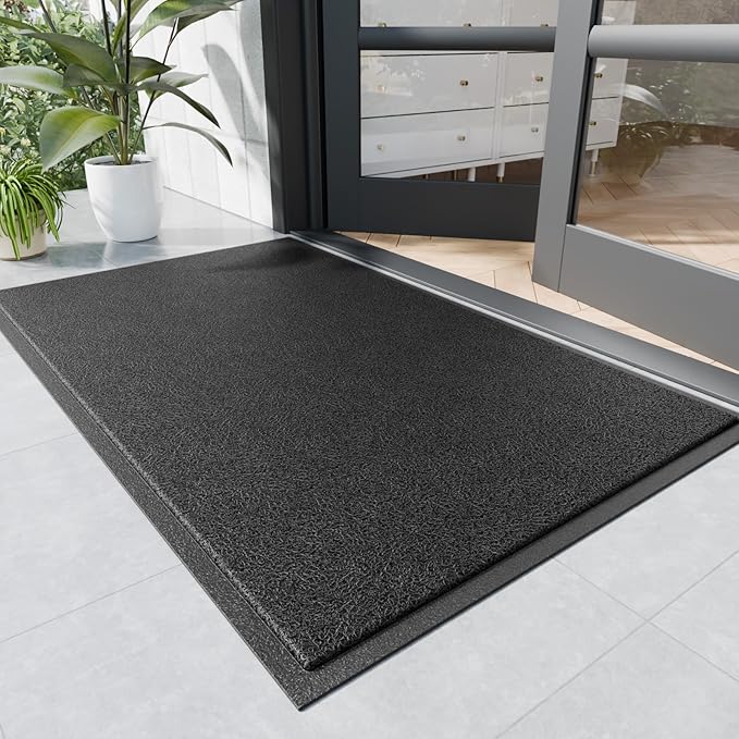 Sturdy Front Door Mat, 72" x 48" Heavy Duty Indoor Outdoor Doormat for Entryway, Fade Resistant, Waterproof Low Profile Entry Mat, Non Slip Welcome Mat for Outside Entrance, Patio, Home