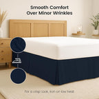 Utopia Bedding Queen Bed Skirt - Soft Quadruple Pleated Ruffle - Easy Fit with 16 Inch Tailored Drop - Hotel Quality, Shrinkage and Fade Resistant (Queen, Navy)