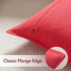 EMEMA Christmas Throw Pillow Covers Decorative Linen Pillow Covers 20x20 Inch Red Boho Farmhouse Neutral Couch Throw Pillows for Bed Pack of 2 Accent Pillowcase Modern Sofa Cushion Livingroom Home
