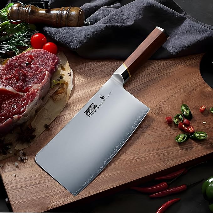 HOSHANHO Cleaver Knife 7", Sharp Japanese Meat Cleaver & Vegetable Knife