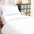 NTBAY Toddler Bedding Set - 4 Piece Soft and Breathable Crib Bedding Set for Boys and Girls, Includes Quilted Comforter, Fitted Sheet, Flat Top Sheet and Envelope Pillowcase, White