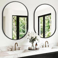 TRAHOME Oval Bathroom Mirror, 2 Pack 24"x36" Black Vanity Mirror for Over Sink, Bedroom, Living Room, Entryway, Modern Mounted Metal Frame Wall Mirror