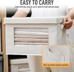 4-Pack Storage Bins with Lids, Fabric Foldable Storage Bins with Soft Cord Handles, Cube Closet Storage Baskets with Lids, Organizers for Organizing Clothes and Books, Beige