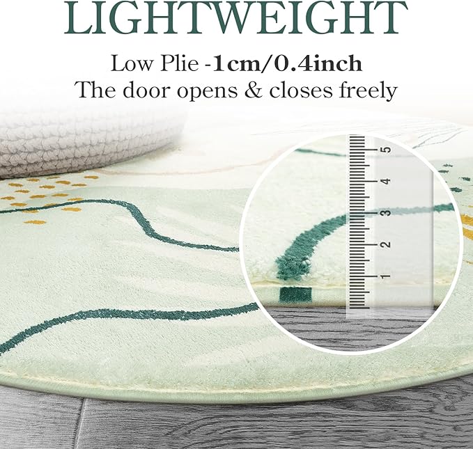 Lahome Green Runner Rugs for Hallway 2x8 Non-Slip Washable Kitchen Rugs Lightweight Low-Pile Throw Laundry Runner Rug, Boho Botanical Print Soft Indoor Carpet Runner for Entryway Bedroom Bathroom