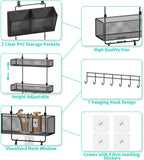 HapiRm Over Door Organizer Hanging - 6 Tier Over The Door Storage with Visual Pockets & Hooks, with 4 Metal Large Capacity Baskets for Bathroom Bedroom Kitchen Pantry Cabinet