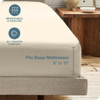 Bare Home 2-Pack Fitted Bottom Sheets Split King - Premium 1800 Ultra-Soft Microfiber - Deep Pocket - 4 Twin XL Fitted Sheets (Split King, Sand)