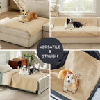 Bedsure 100% Waterproof Couch Cover for Dogs Washable - Non Slip Waterproof Dog Blanket for Couch Sofa, Lightweight Furniture Protector Durable for Pet Cat Puppy with Non-Slip Bottom, Beige, 40x50IN