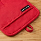 KITCHENAID Gourmet Series Gridlines Pot Holders 2-Pack Set, Heat Resistant up to 600°F, Soft Silicone Grip, Magnetic Cuff, Passion Red, 8"x8"