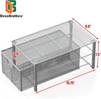 Deco Brothers Stackable Pull Out Cabinet Sliding Basket with Dividers, Large, Silver