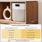 UBBCARE Set of 4 Storage Basket-12 X 12 X 12 in, Cotton Rope Basket for Shelves, Toys, Book, Cube Storage Bins with Handles, Woven Storage Basket for Organizing, White Brown