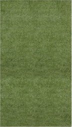 Ottomanson 6'6" x 39' Artificial Faux Grass Rug - Realistic Turf with UV Protection - Perforated for Easy Drainage - Durable, Hose-Off Synthetic Lawn Carpet for Indoor & Outdoor Use, Green