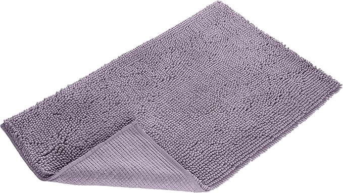 Amazon Basics Non-Slip Microfiber Absorbent Plush Shag Bathroom Rug Mat, 21" x 34", Lavender