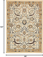 Unique Loom Espahan Collection Area Rug - Cape Cod (7' 1" x 10' Rectangle, Ivory/ Beige)