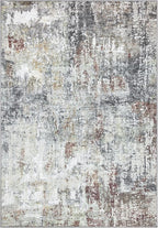Bloom Rugs Washable Non-Slip 9' x 12' Rug - Gray/Red/Brown Modern Abstract Area Rug for Living Room, Bedroom, Dining Room, and Kitchen - Exact Size: 9' x 12'