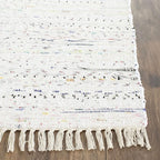 SAFAVIEH Rag Rug Collection Area Rug - 10' x 14', Ivory & Multi, Handmade Boho Stripe Cotton, Ideal for High Traffic Areas in Living Room, Bedroom (RAR121G)