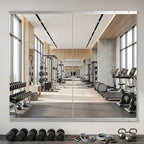 Home Gym Mirror, 58" x 30" - 2PCS, Large Full Length Mirror Wall Mounted for Yoga, Frameless Tempered Glass Wall for Home Gym, Dance Studio, Living Room, Bathroom