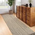 Collive Long Carpet Runners for Hallways 2.6x8ft, Washable Kitchen Rug Indoor Sink Rug, Natural/Black Woven Entryway Runner Rugs Low-Profile Front Door Floor Rug for Laundry Room Bedroom Outdoor Decor