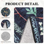 DUKINO 6x9 Rug, Washable Animal Living Room Rug with Non Slip Vintage Design, Soft Low Pile Large Carpet for Bedroom, Nursery, Dining Room, Farmhouse, Playroom, Navy Blue