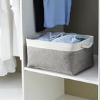 Storage Basket 16x12x8 inch Fabric Sturdy Canvas Storage Bins Organizer with Handles for Clothes and Storage Foldable Storage Boxes Cubes