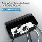 Power Strip Hider Box - Wire Storage Box for Extension Cord, Power Strips, and Surge Protector Wire Management. Cable Management Floor Outlet Hider Box (Large and Medium Sizes, Black)