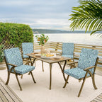 Arden Outdoor Dining Chair Cushion, 20 x 20, Rain-Proof, Fade Resistant, 20 x 20, Coastal Blue Geometric