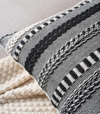 Boho Throw Pillow Covers 20x20 Inch Set of 2, Farmhouse Decorative Couch Pillow Cases, Black Accent Pillows of Bed, Sofa Bedroom Living Room Home Decor Cushion Cover