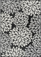 Beverly Rug Outdoor Rug 5x7 Modern Exotic Tropical Leaf Area Rugs for Indoor and Outdoor Patio Deck Porch Garden Water Resistant Washable Outside Carpet (5 x 7 Dark Gray)