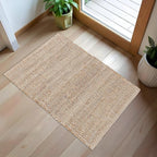 REDEARTH · Jute Cotton Area Rug - 2'x3' Rectangular Rug, Sustainable Handwoven, Non-Shedding, Soft & Durable – Reversible, Neutral Tones for Home Décor in Living Room, Dining Room, Bedroom, Set of 2