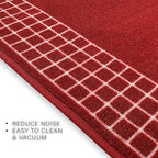 Custom Made Runner Rug for Kitchen Foyer Hallway Entry Choose Your Length 26 Inch Wide Geometric Checkered Design Red Color (16 feet x 26 inch)