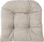 Klear Vu Gripper Overstuffed Universal Non-Slip Dining Chair Cushions for Kitchen Decor or Office Use, U-Shaped Skid-Proof Seat Pad, 17x17 Inches, 2 Count (Pack of 1), Honeycomb Graystone