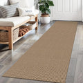 Braided Runner Rug 2x6 Ft Washable Runners for Hallways Non Slip Kitchen Runner Rug Cotton Entryway Runner Indoor, Woven Floor Carpet for Hall Kitchen Bedroom, Orange/Tan/Brown