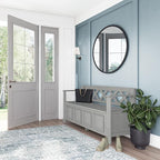 SIMPLIHOME Amherst Entryway Storage Bench - 48 inch Wide Solid Wood Hallway Seat in Fog Grey, Transitional Bench for Entryway or Living Room with Lift-Up Lid and Spacious Storage